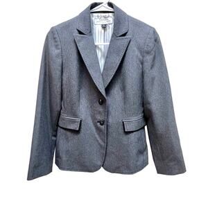 Tahari Arthur Levine Blazer Womens Size 2P Gray Jacket
